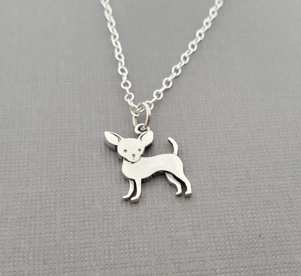 Sterling Silver Chihuahua Charm Necklace – Tiny Dog Lover Gift