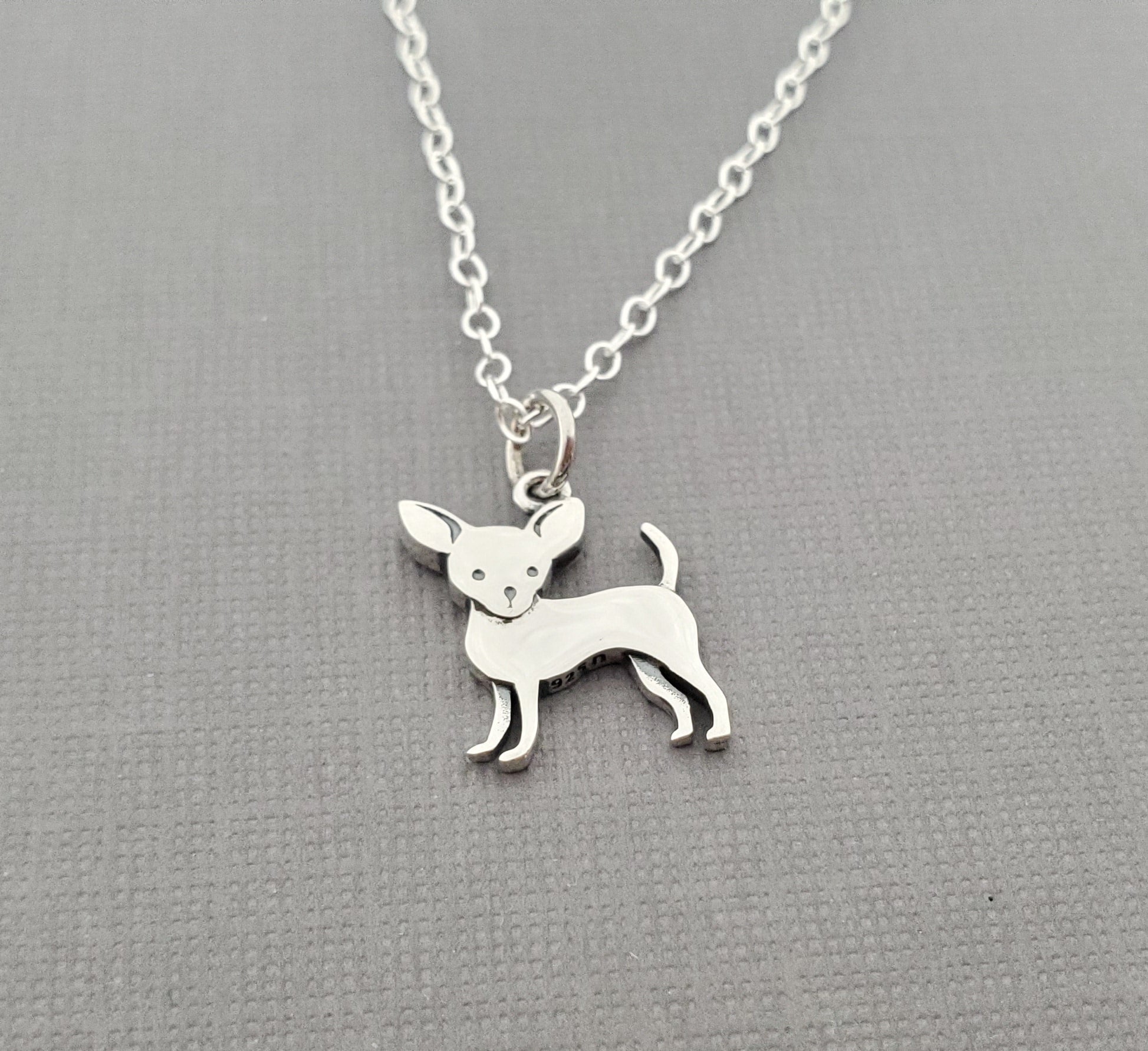 Sterling Silver Chihuahua Charm Necklace – Tiny Dog Lover Gift