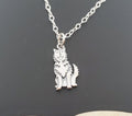 Collier en argent sterling avec pendentif chien husky sibérien