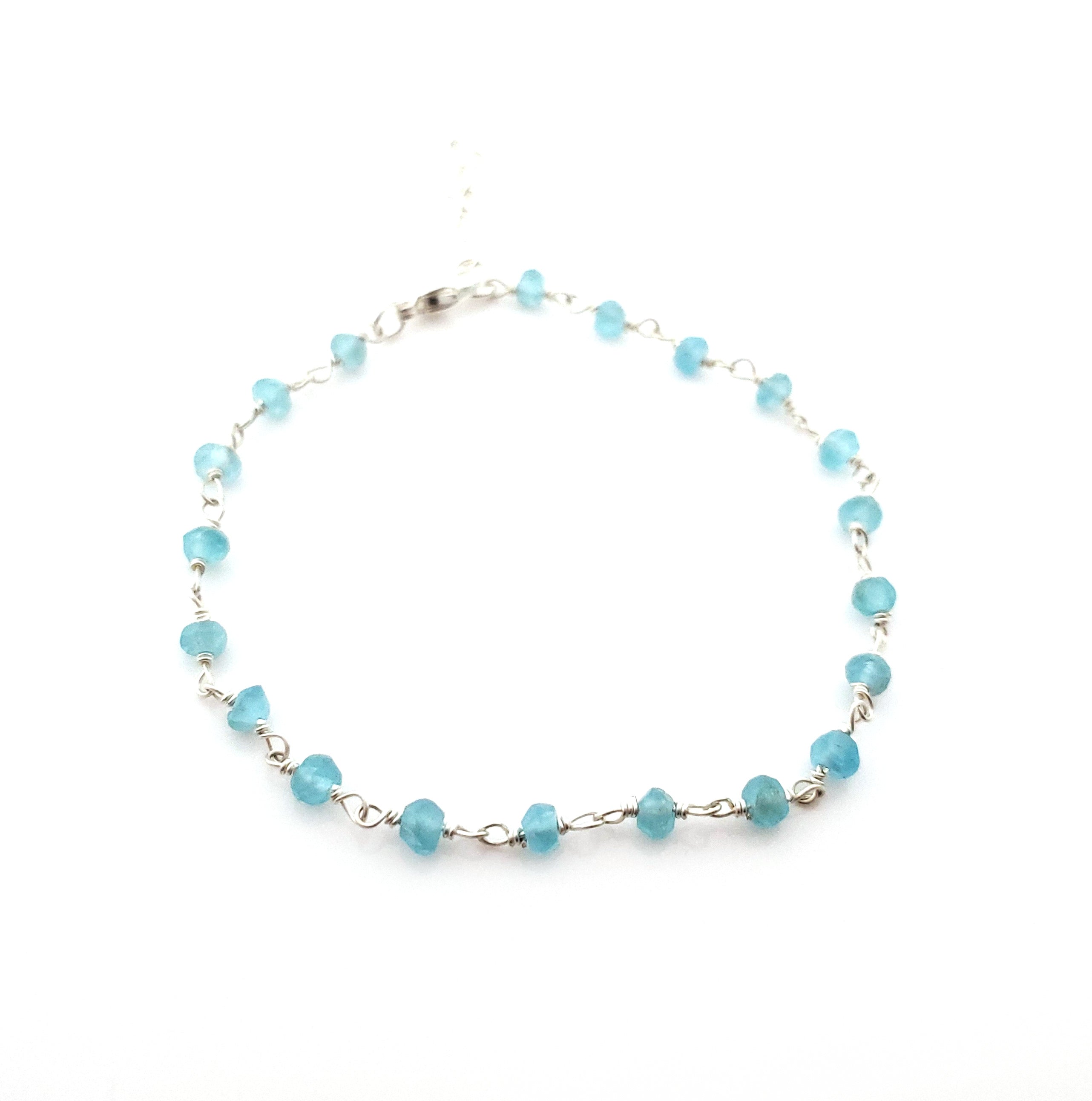 Bracelet à superposer en aigue-marine
