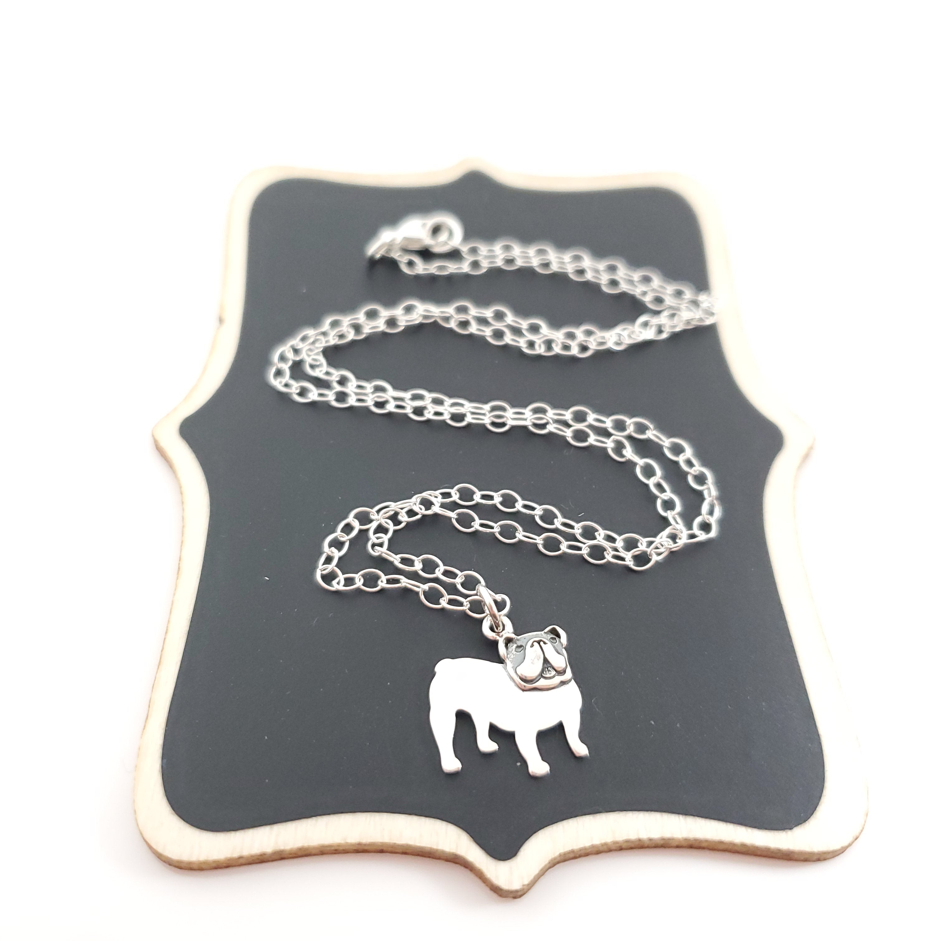 Collier bouledogue en argent sterling 925