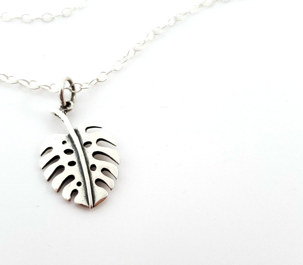 Collier en argent sterling Monstera Deliciosa pour passionnée de plantes - Cadeau pour femme