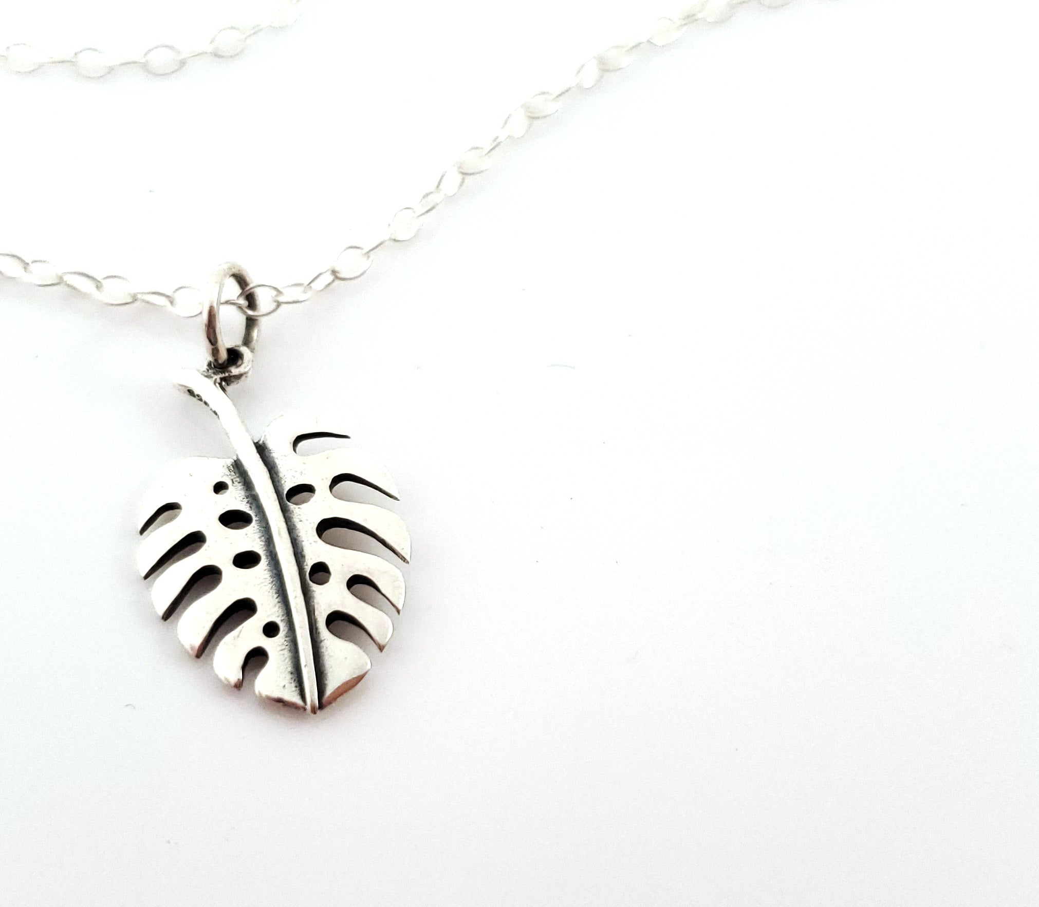 Collier en argent sterling Monstera Deliciosa pour passionnée de plantes - Cadeau pour femme