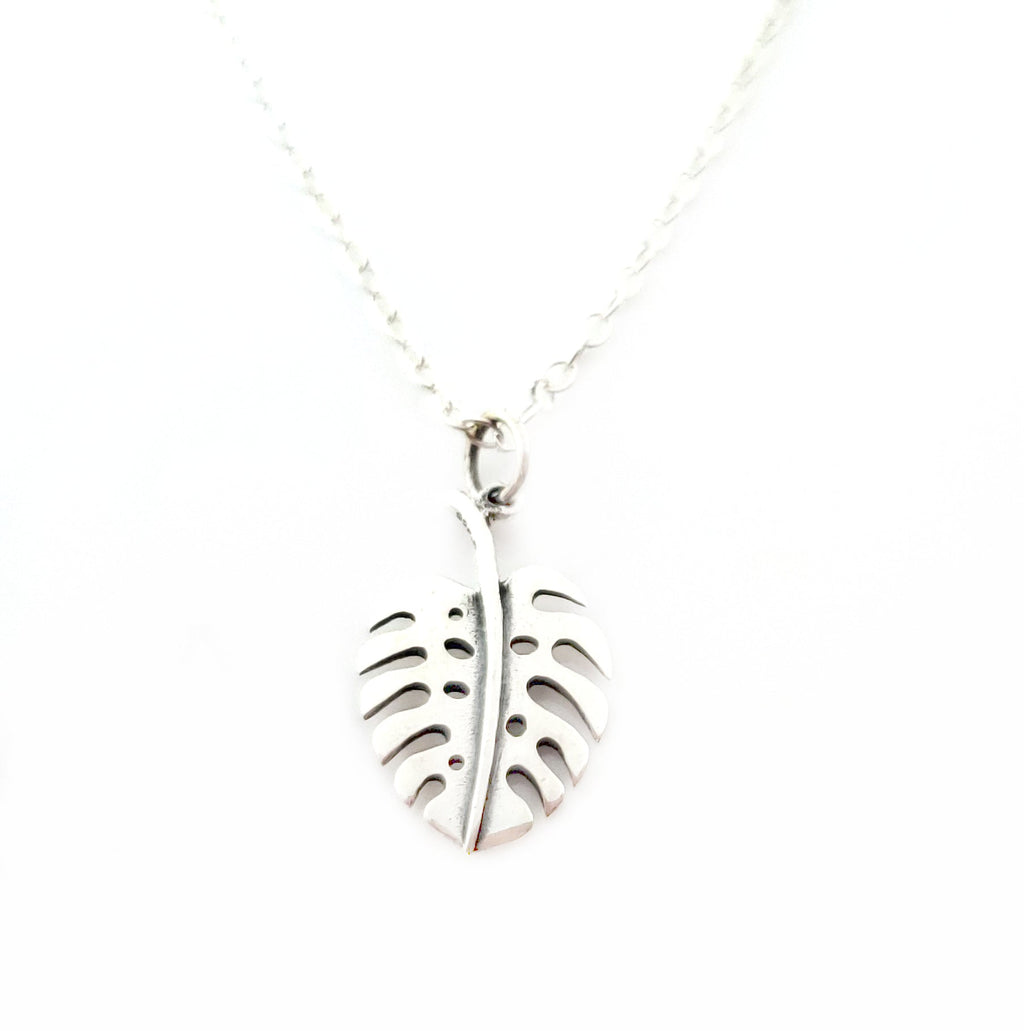 Collier en argent sterling Monstera Deliciosa pour passionnée de plantes - Cadeau pour femme