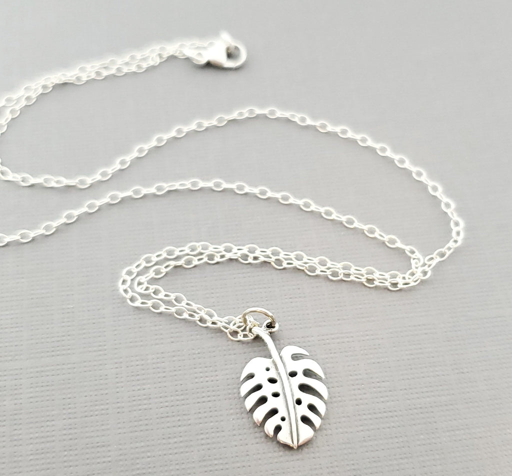 Collier en argent sterling Monstera Deliciosa pour passionnée de plantes - Cadeau pour femme
