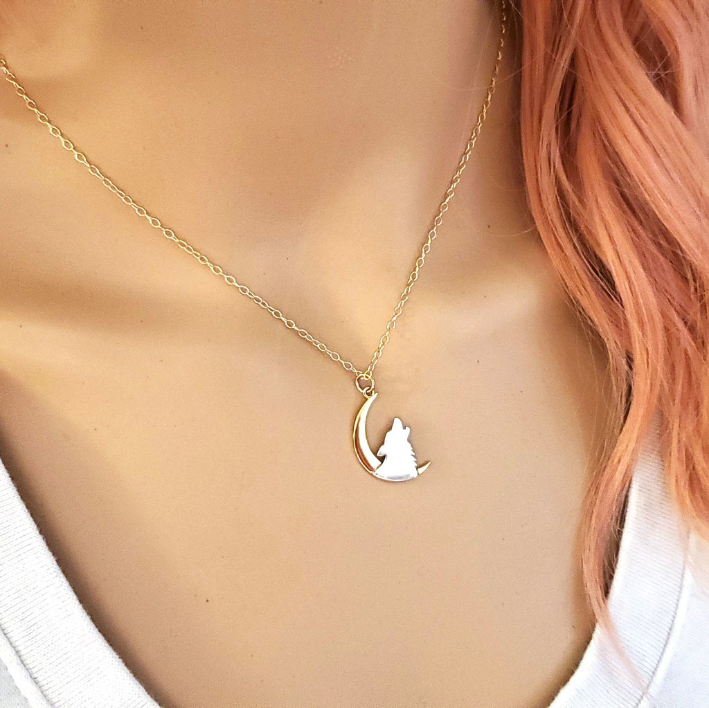 Collier Loup Hurlant et Lune