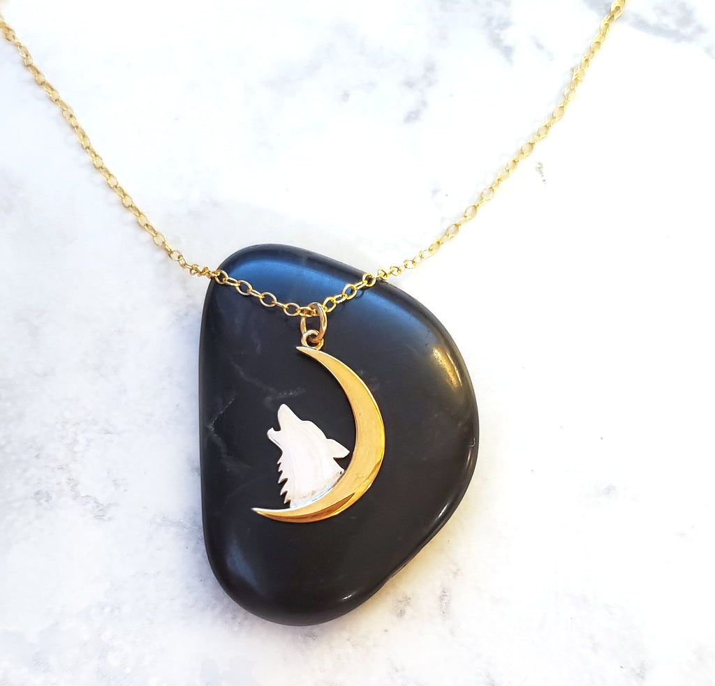 Collier Loup Hurlant et Lune