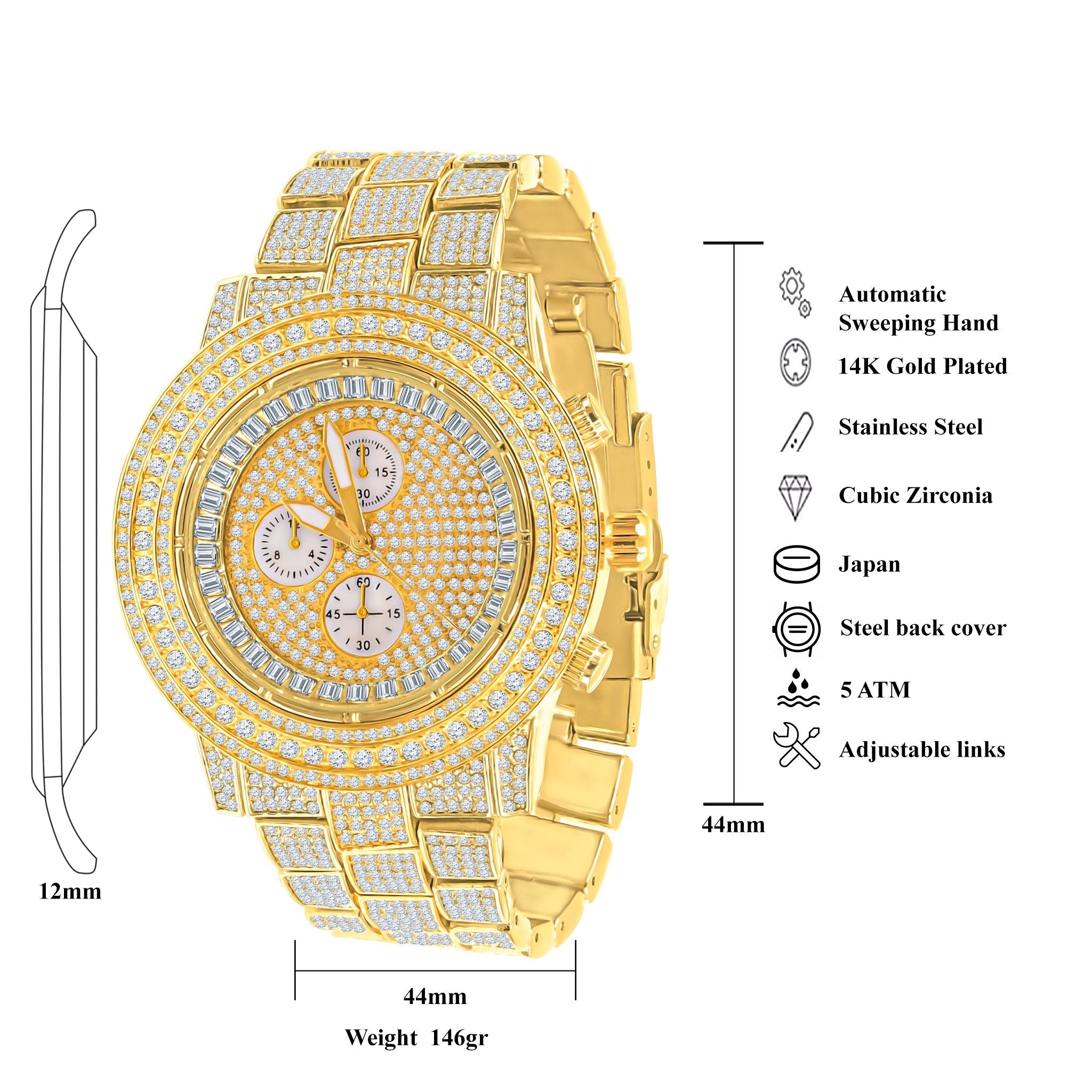 MONTRE MÉTAL HIP-HOP COMELY | 562762