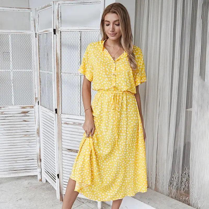 Robes d'été à pois taille haute de luxe pour femmes - Collection 2021