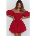 Nouvelle robe mini femme classique courte à manches bouffantes ample dos nu - Vêtements de mode pour femmes