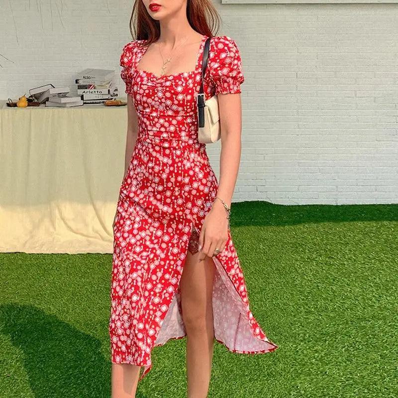 Nouvelle robe d'été à col carré pour femme - Jolies robes tendance pour femmes