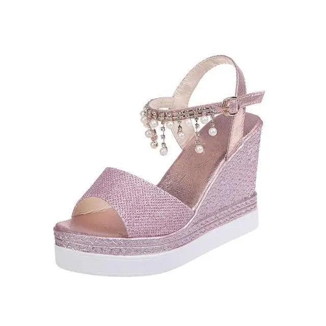 2021 Nouvelles Sandales d'Été pour Femmes Détail Clouté Design Brillant de Luxe Chaussures Décontractées pour Femmes