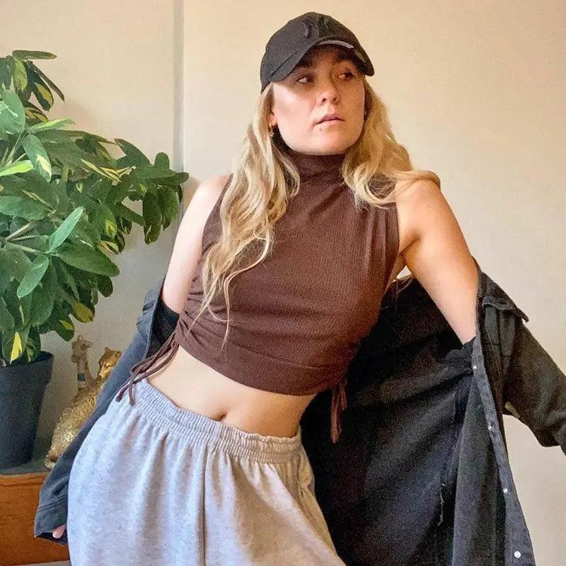 Été jolie mode Femmes Débardeur court à col montant, jolis styles de mode, meilleurs débardeurs
