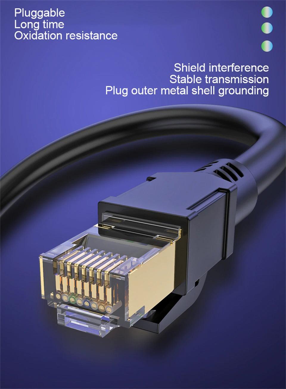 Câble Ethernet Super Rapide CAT8 2021 Câble Réseau Lan RJ45 FTP Pour RJ45 Cat8 Cordon de Brassage Compatible Câble Modem Routeur Ethernet Haute Vitesse Pour Routeur Téléviseur