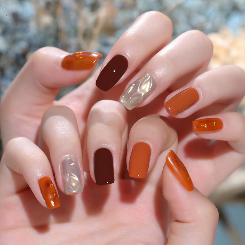 2022 Élégant Joli Vernis à Ongles Gel Orange 6ml pour Femmes Été UV LED Brillant et Mat Design d'Ongles Professionnel à Domicile pour Femmes