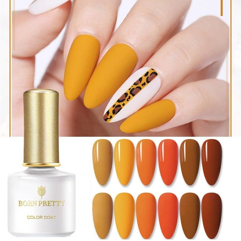 2022 Élégant Joli Vernis à Ongles Gel Orange 6ml pour Femmes Été UV LED Brillant et Mat Design d'Ongles Professionnel à Domicile pour Femmes