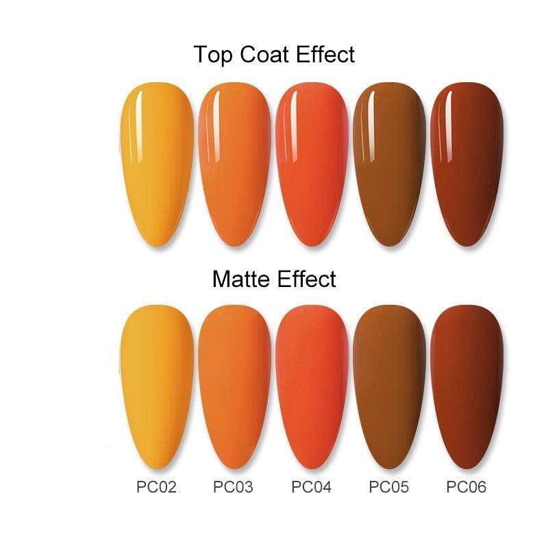2022 Élégant Joli Vernis à Ongles Gel Orange 6ml pour Femmes Été UV LED Brillant et Mat Design d'Ongles Professionnel à Domicile pour Femmes