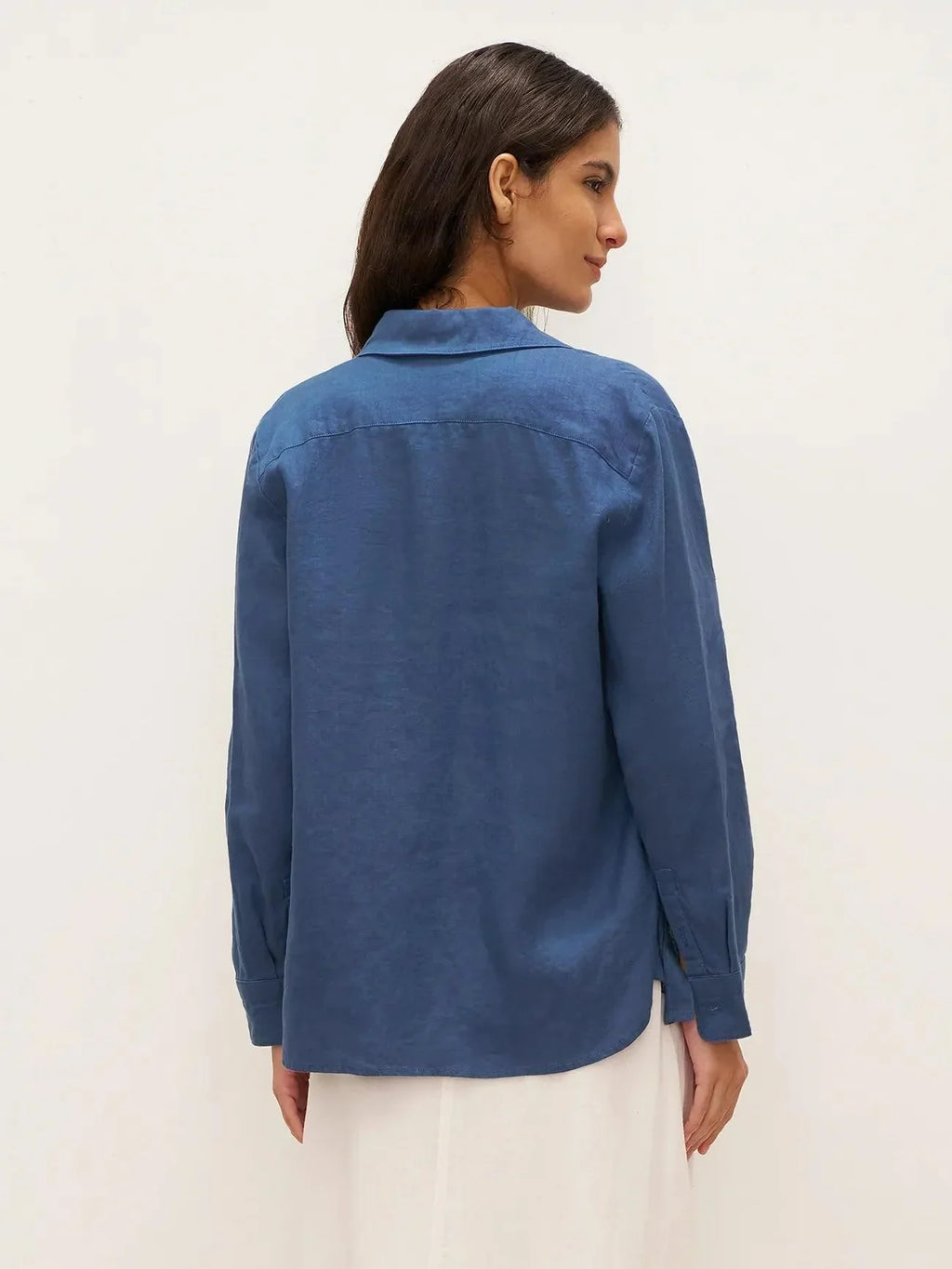 Chemise 100 % lin boutonnée sur le devant avec ourlet allongé JOVAN