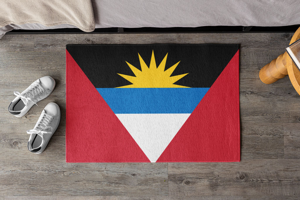 Paillasson antidérapant d'extérieur avec le drapeau d'Antigua-et-Barbuda | Saint John's | Antiguan Liberta | 24"x36"