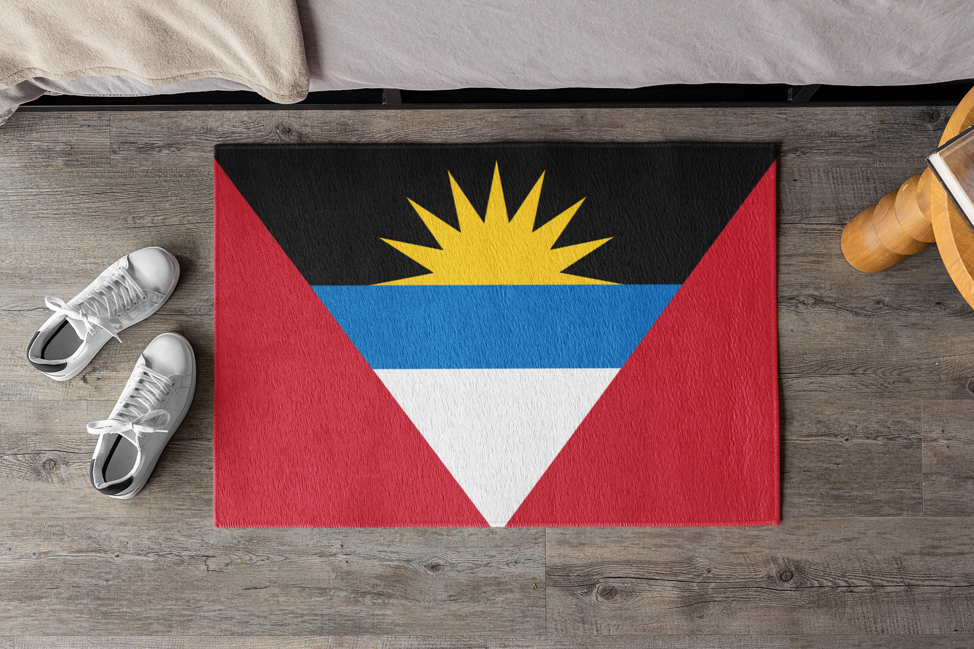 Paillasson antidérapant d'extérieur avec le drapeau d'Antigua-et-Barbuda | Saint John's | Antiguan Liberta | 24"x36"
