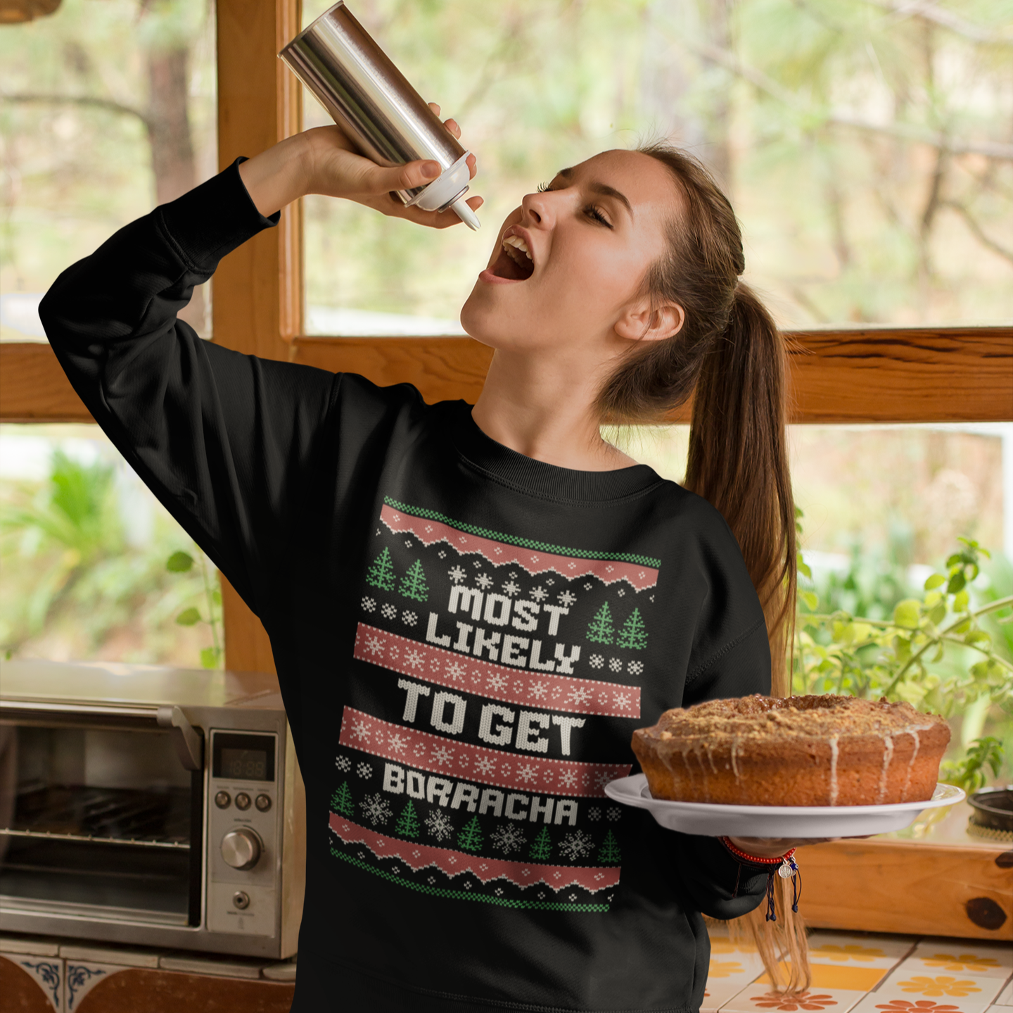 Pull de Noël moche Most Likely To Get Borracha | Latino | 3 couleurs