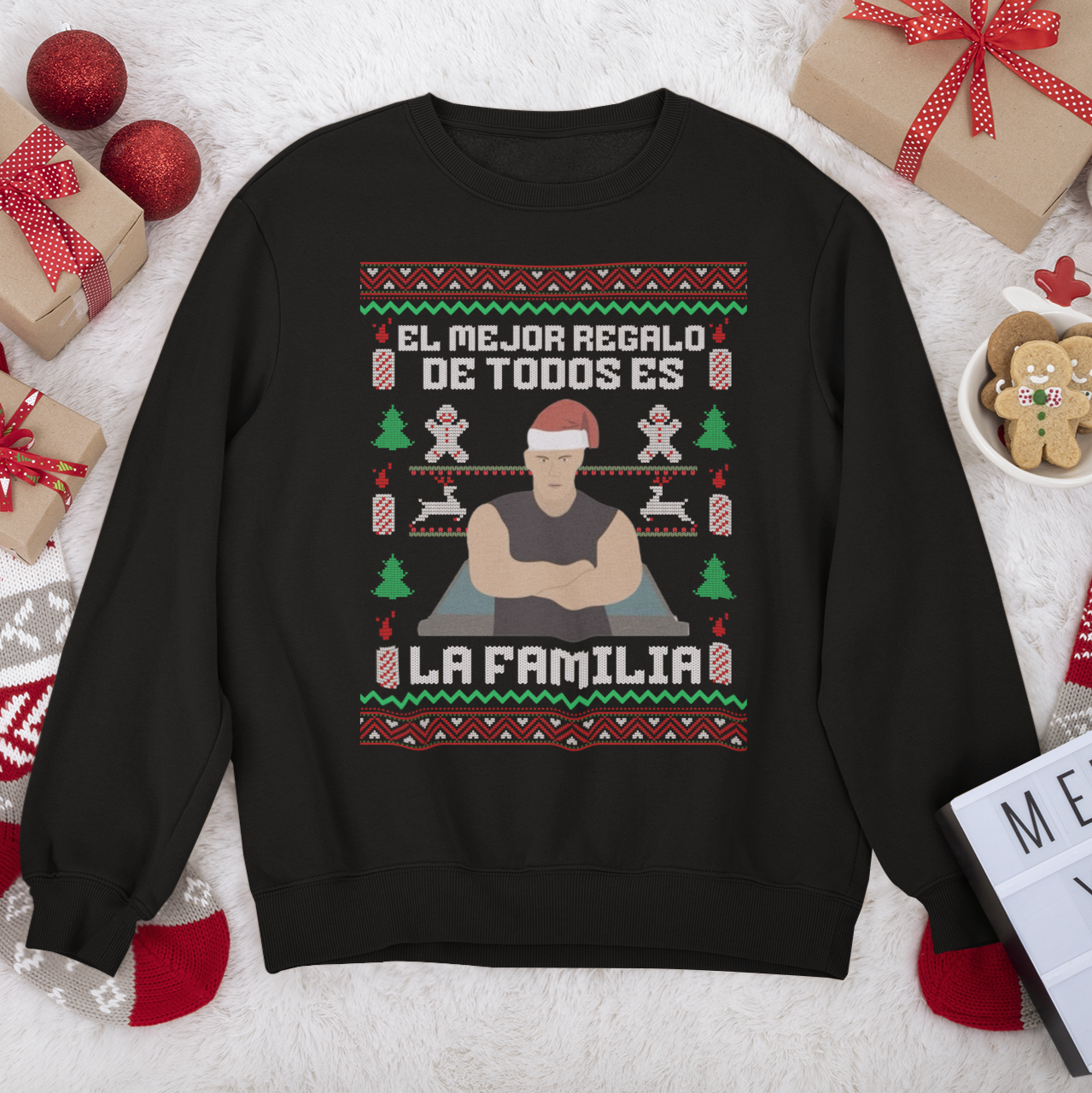 Le meilleur cadeau de tous est la famille Vin Fast Furious Latino Ugly Christmas Sweater | Diesel 3 couleurs