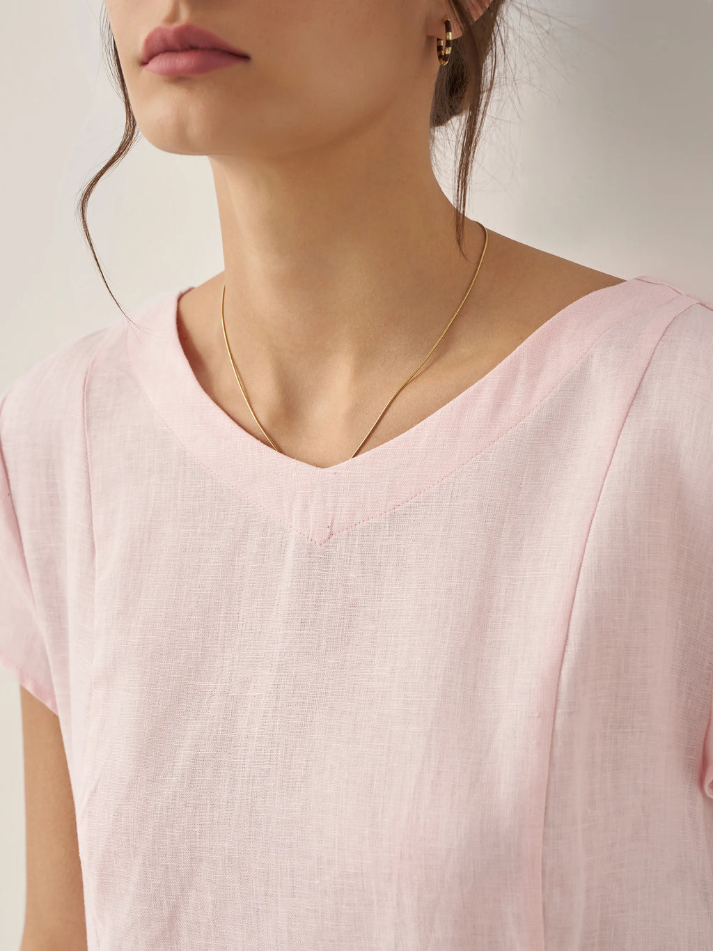 Robe d'été ALEXA 100 % lin naturel col V