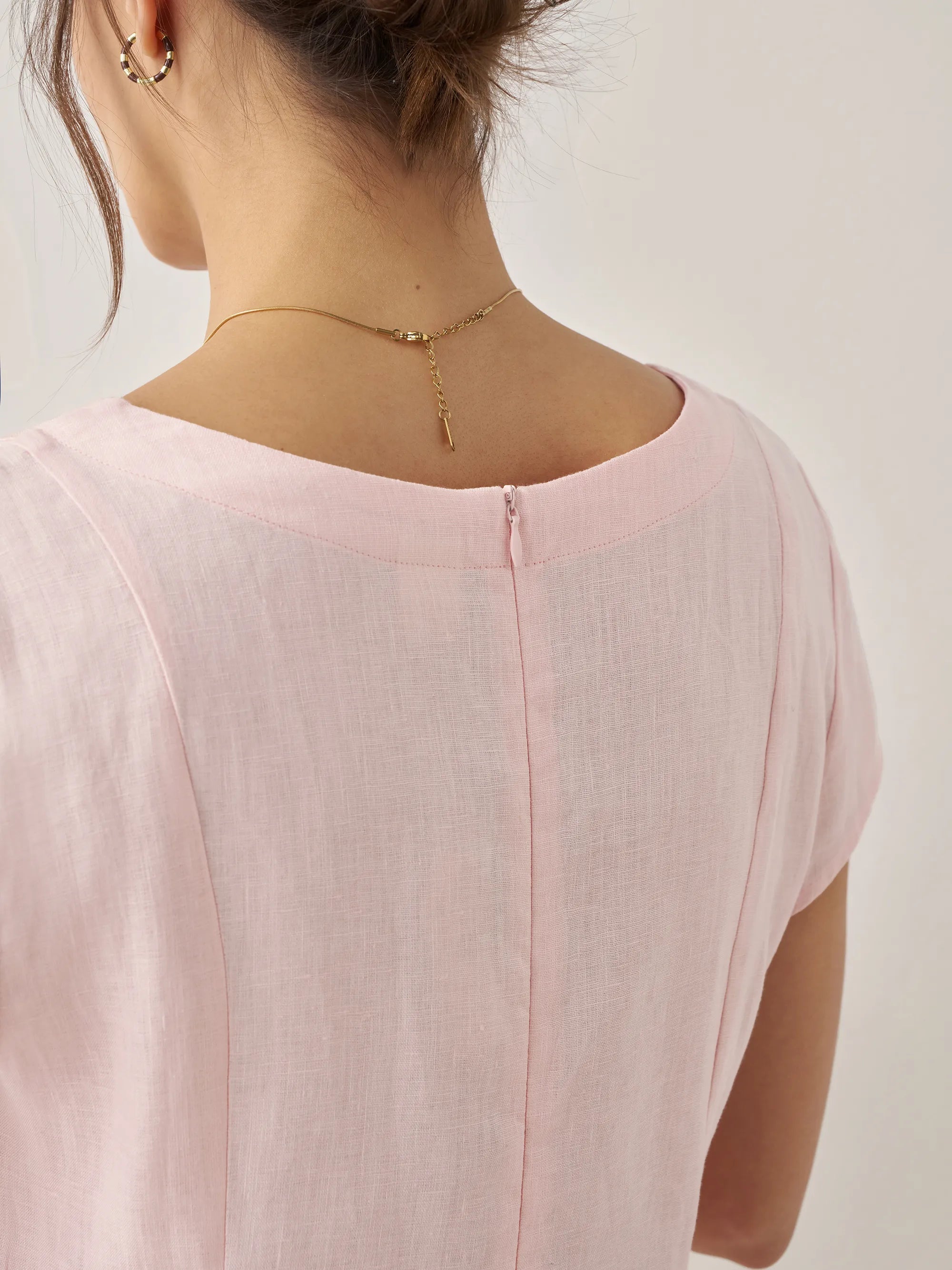 Robe d'été ALEXA 100 % lin naturel col V