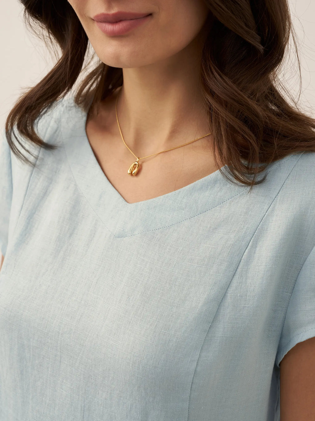 Robe d'été ALEXA 100 % lin naturel col V