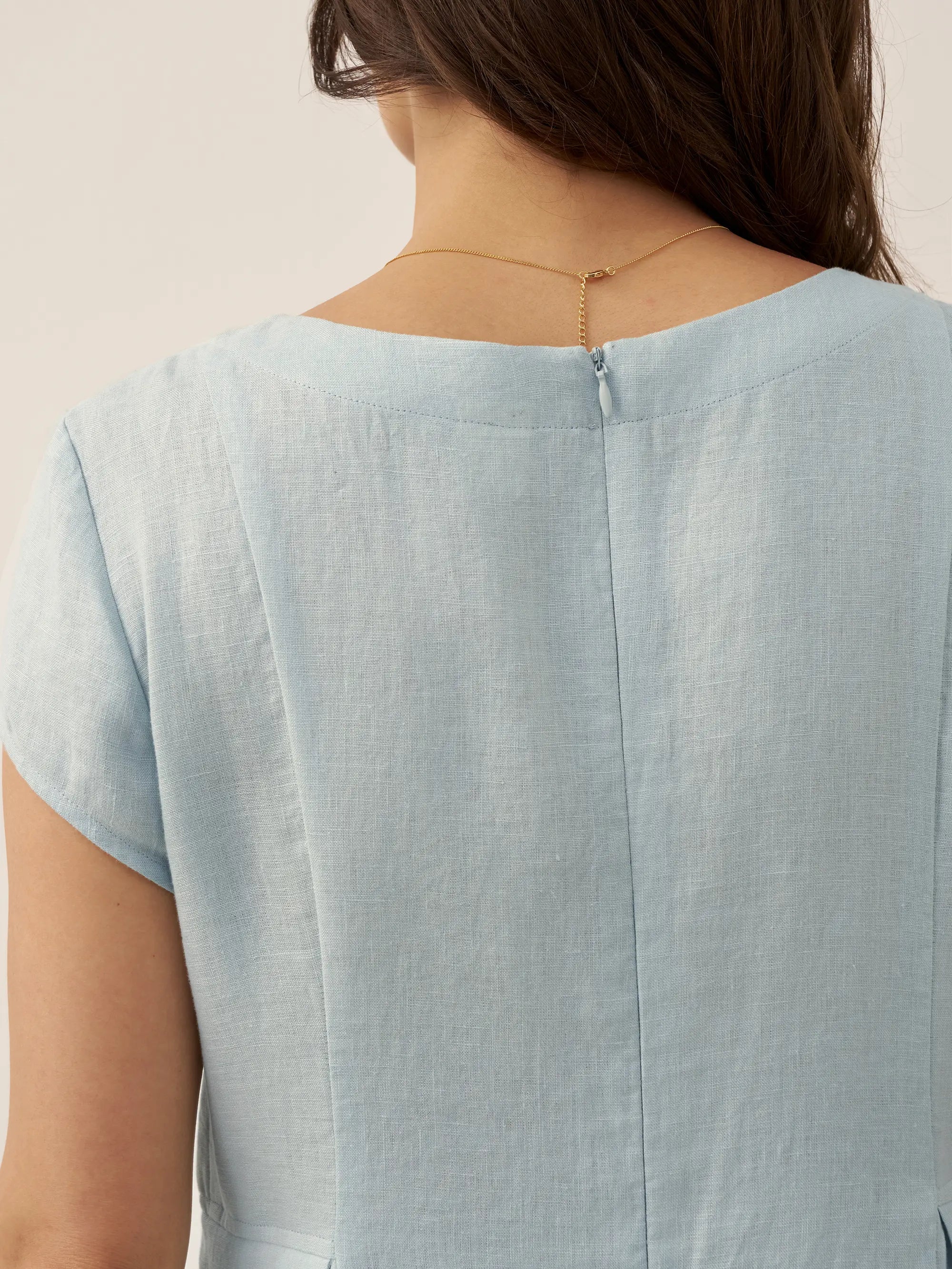 Robe d'été ALEXA 100 % lin naturel col V