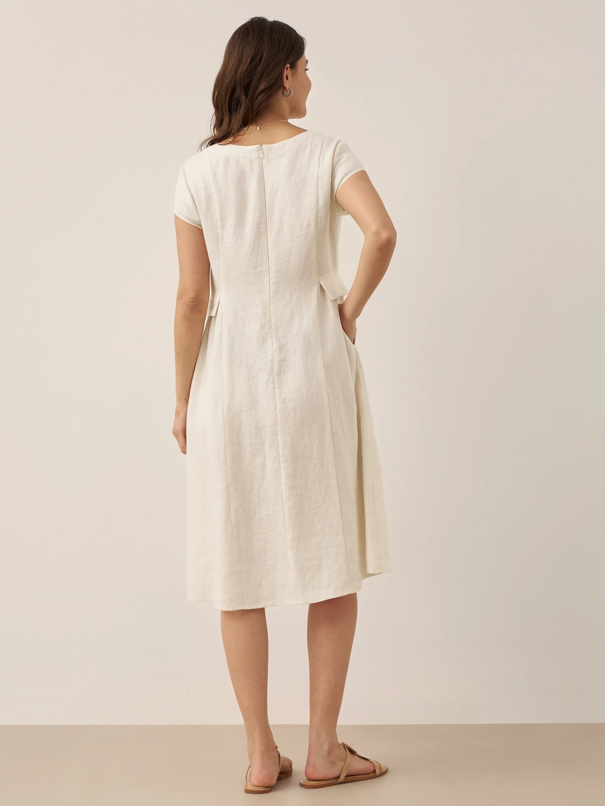 Robe d'été ALEXA 100 % lin naturel col V