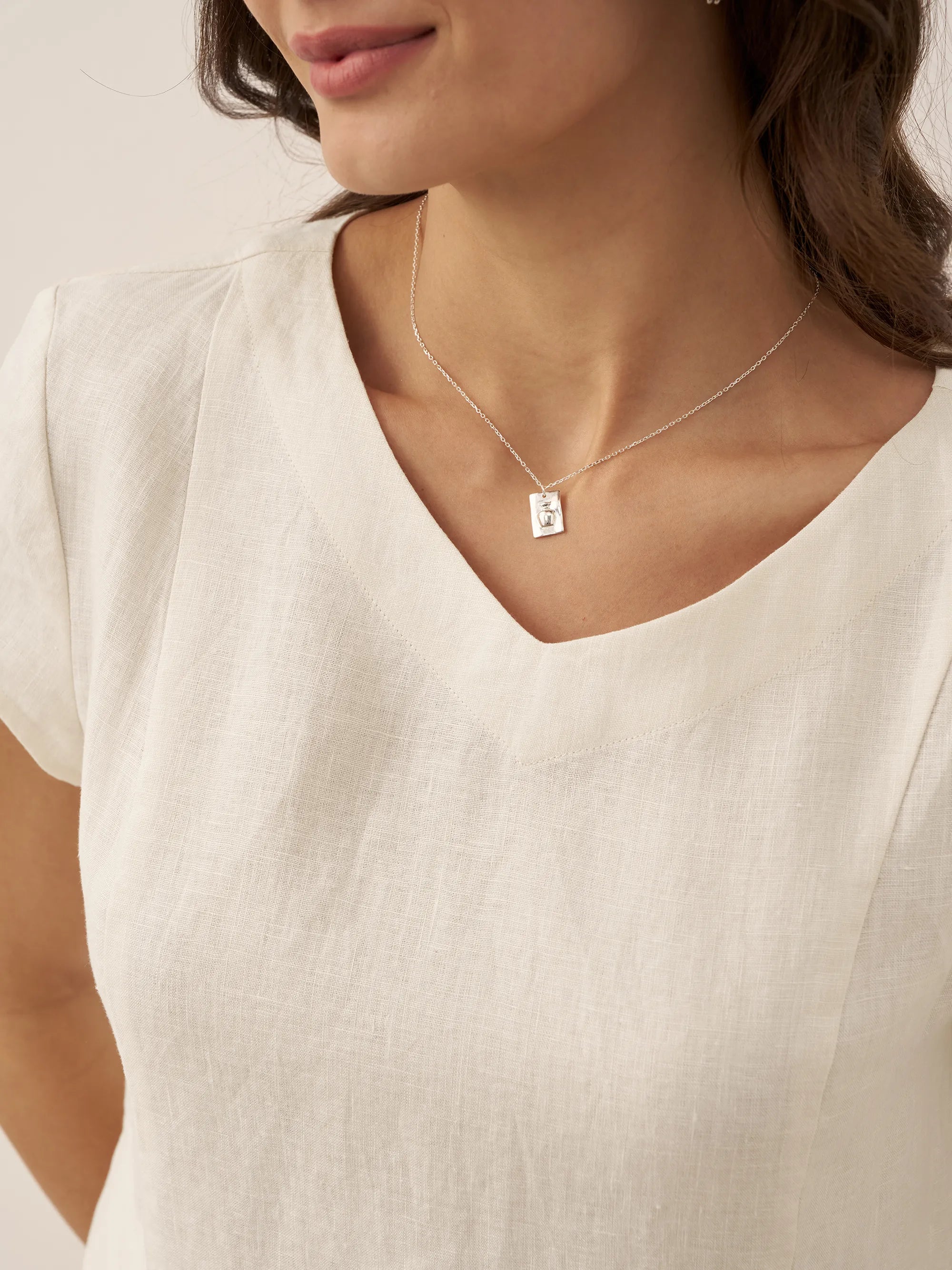 Robe d'été ALEXA 100 % lin naturel col V