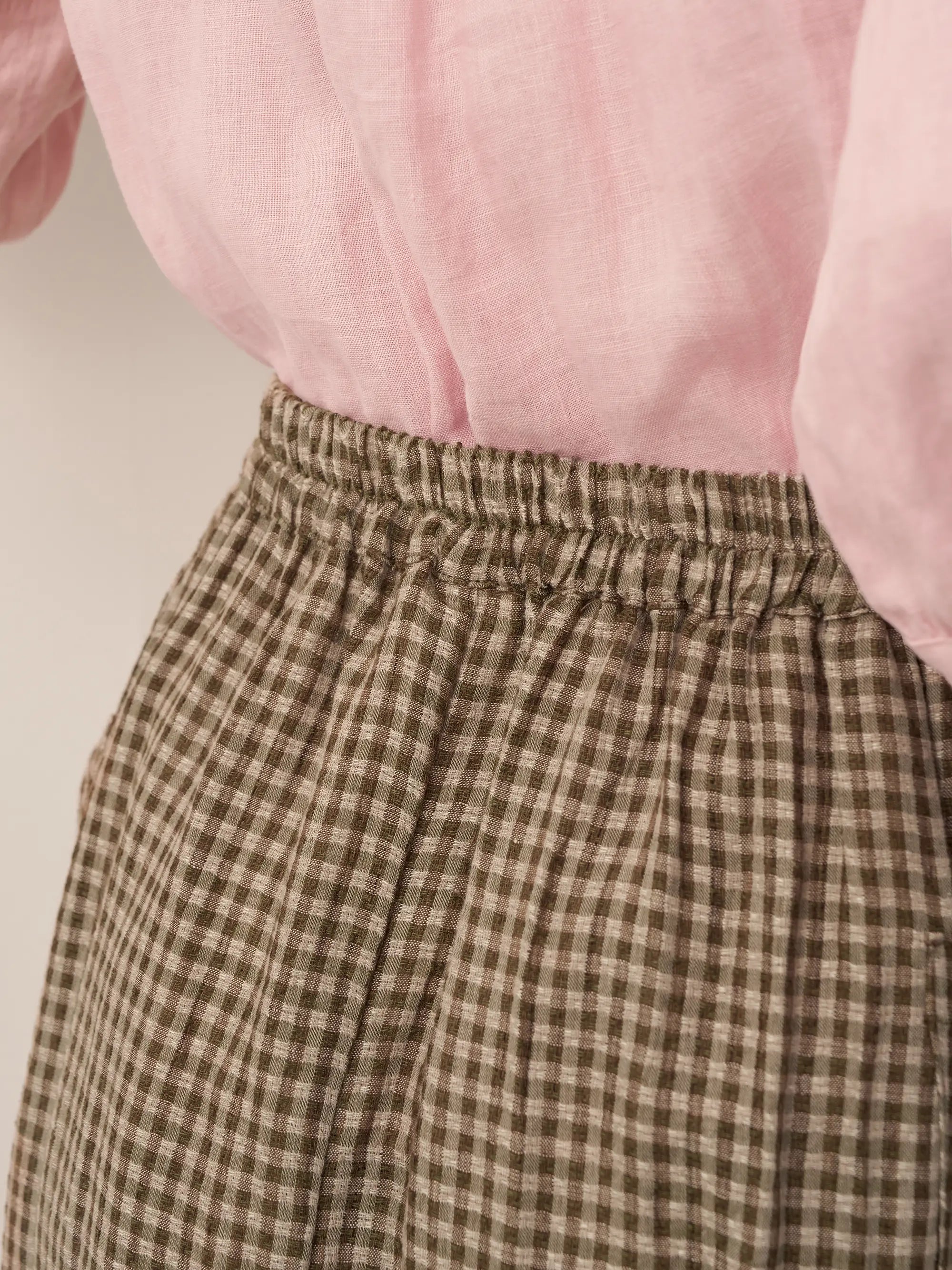 Jupe taille élastique 100 % lin MARINA