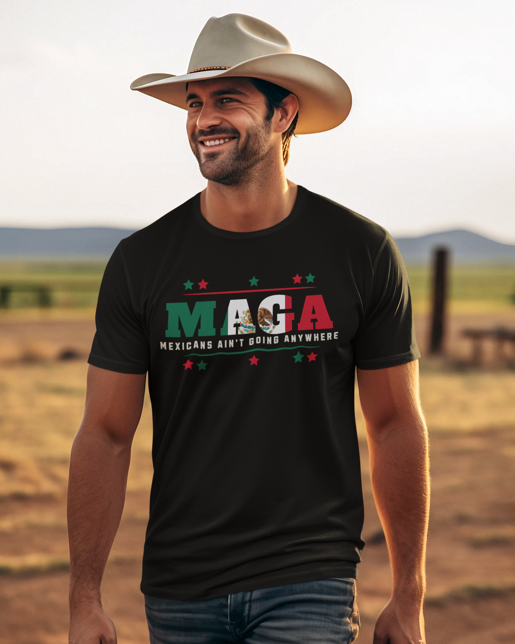 T-shirt "Mexicains, on ne partira pas !" | T-shirts latinos amusants et viraux | 3 couleurs