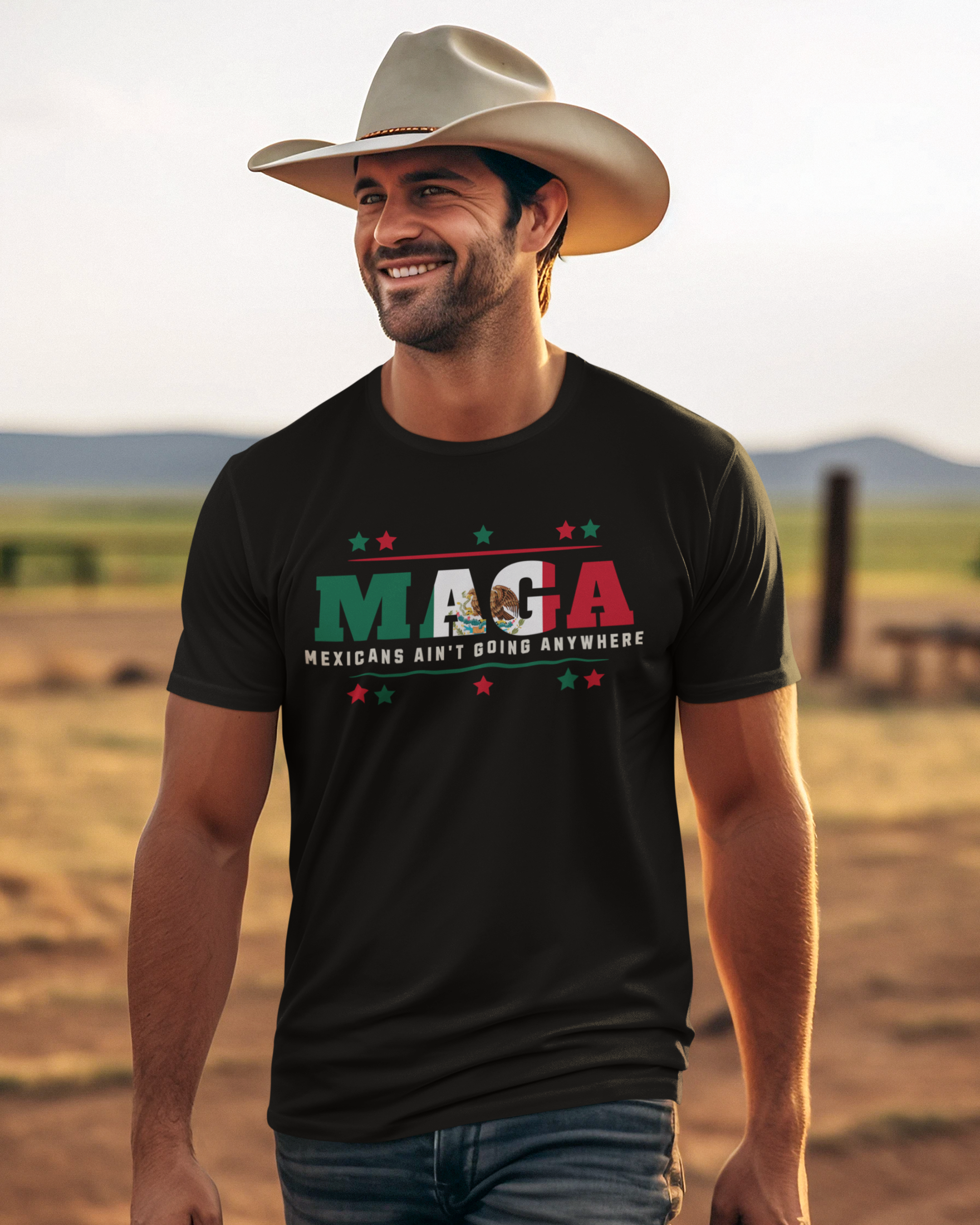 T-shirt "Mexicains, on ne partira pas !" | T-shirts latinos amusants et viraux | 3 couleurs