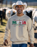 Pull ras du cou doublé polaire « Mexicans Ain't Going Anywhere V1 » | Fierté latino T-shirts viraux amusants | 3 Couleurs