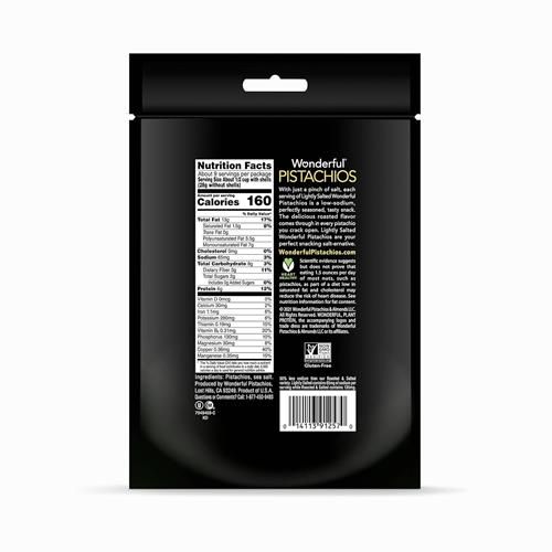 Wonderful Pistaches en Coque, Noix Légèrement Salées, Sachet Refermable de 453 g, Snacks Protéinés, Sans Gluten, Aliment Sain, Snacks de Bureau