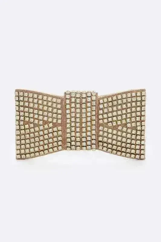 Pochette iconique nœud papillon en strass