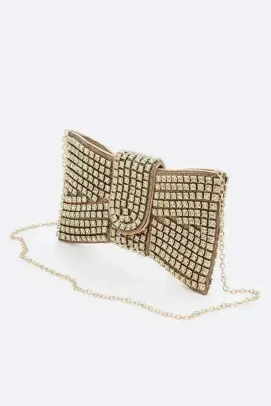 Pochette iconique nœud papillon en strass