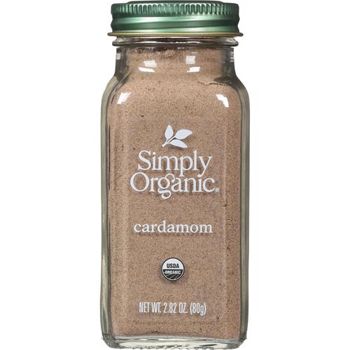Cardamome Simply Organic, 80 grammes, Certifiée biologique et casher, Aromatique, Légèrement épicée-sucrée, Sans oxyde d'éthylène, Non irradiée