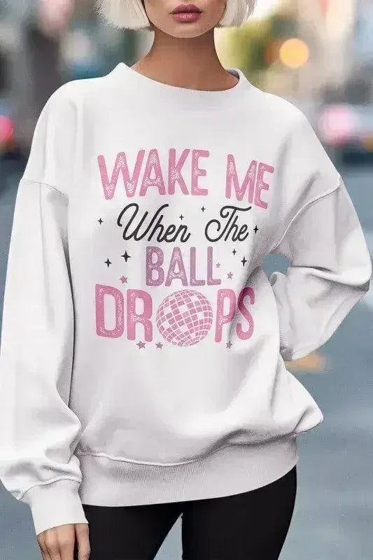 Sweat-shirt polaire imprimé « Vœux du Nouvel An »