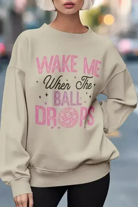 Sweat-shirt polaire imprimé « Vœux du Nouvel An »