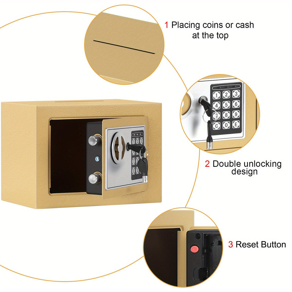 Coffre-fort numérique compact – Accès par clavier et clé