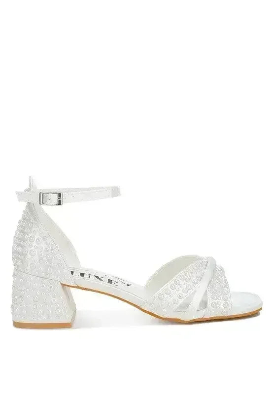 Sandales de mariée Pearl - Chaussures en satin à petit talon - Confort pour les fêtes de mariage