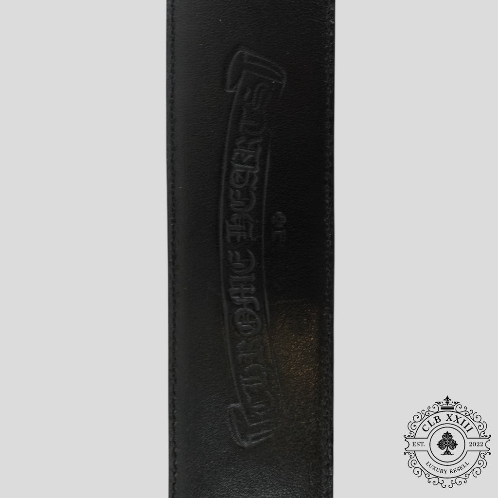 Ceinture Chrome Hearts en cuir à croix plaquées