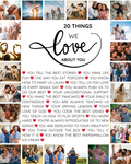 20 choses que nous aimons chez toi – Modèle d'art mural Canva pour 20e anniversaire