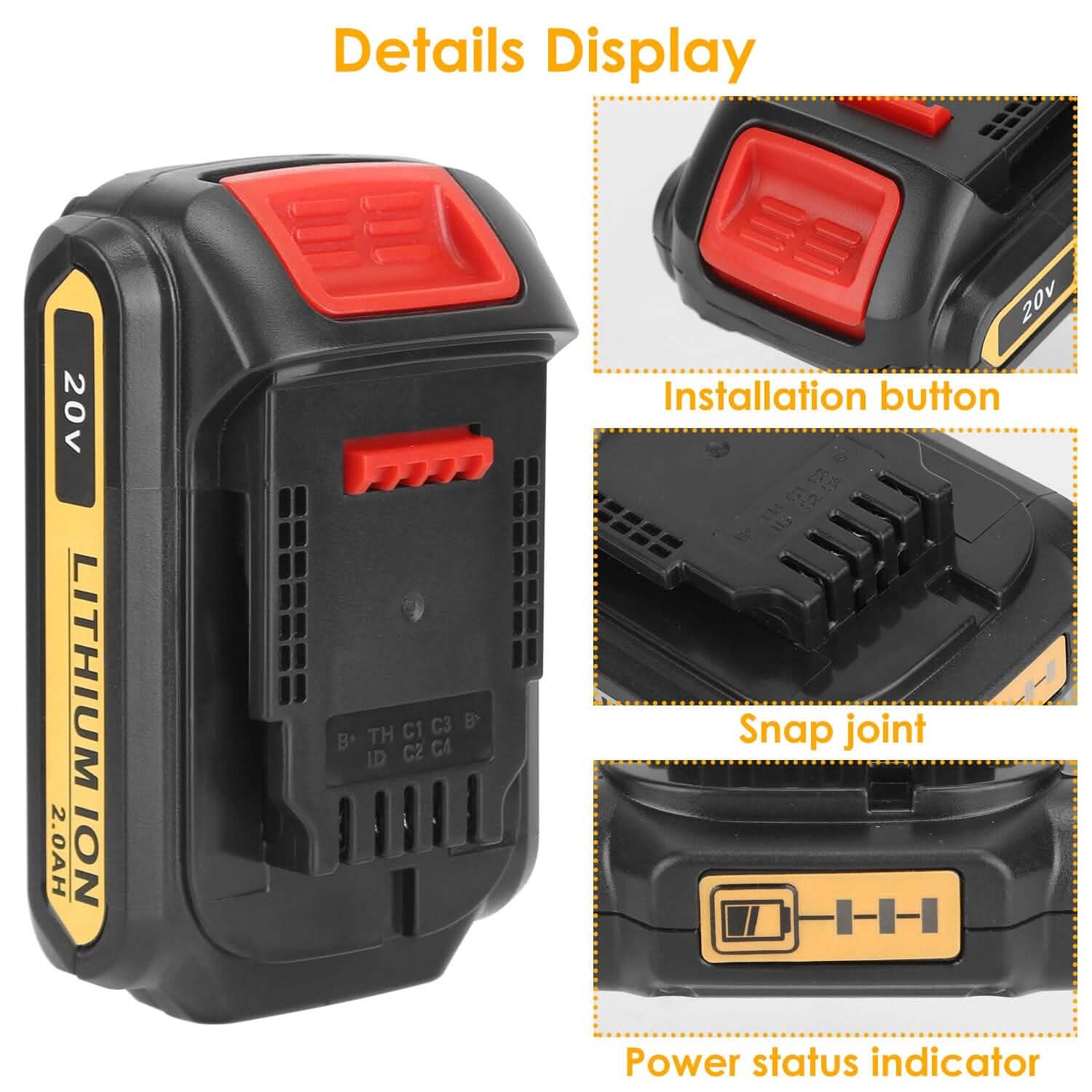 Batterie de rechange 20V compatible avec Dewalt DCB