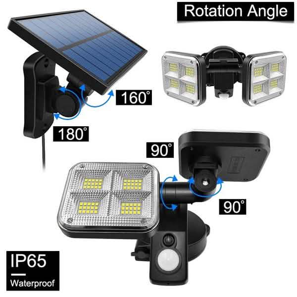 Lampes solaires super lumineuses 20 W 120 LED étanches IP65