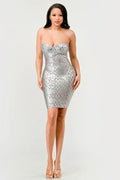 Robe bustier glamour dorée