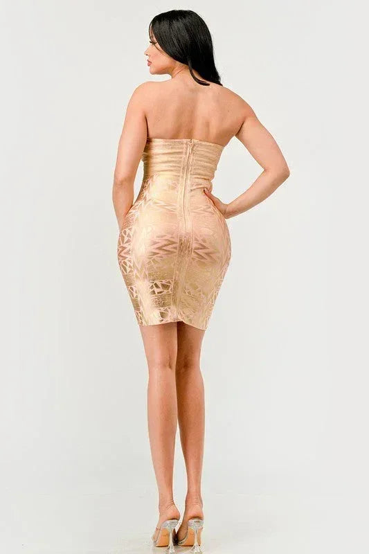 Robe bustier glamour dorée